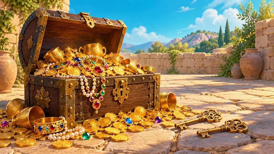 Illustration for the story “Qarun and His Treasure”